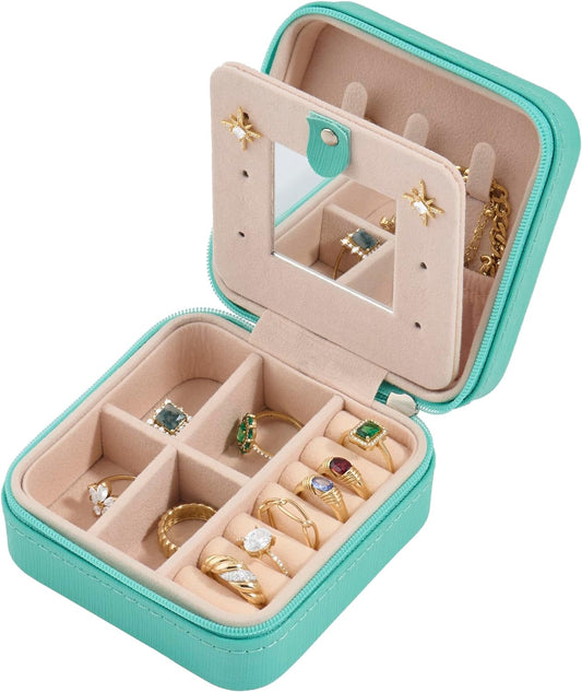 New Travel Jewelry Case Travel Jewelry Box Small Organizer Box for Women Girls with Mirror