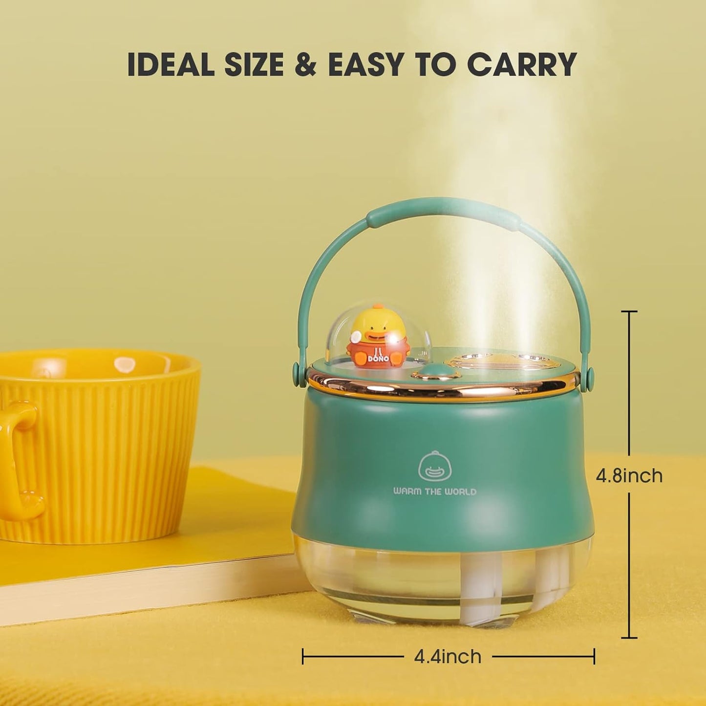 Mini Humidifiers, 3-1 Cool Mist Humidifier, Portable Humidifier with Night Light, 400ml Small Humidifier for Bedroom Baby-Room Office, Apartment Essentials, Super Quiet