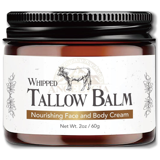 Beef Tallow for Skin | 100% Grass Fed Handmade Tallow Face Moisturizer | Face & Body | Whipped Moisturizer | 100% Natural Tallow Balm | No Parabens | Sensitive & Dry Skin, Eczema, Psoriasis