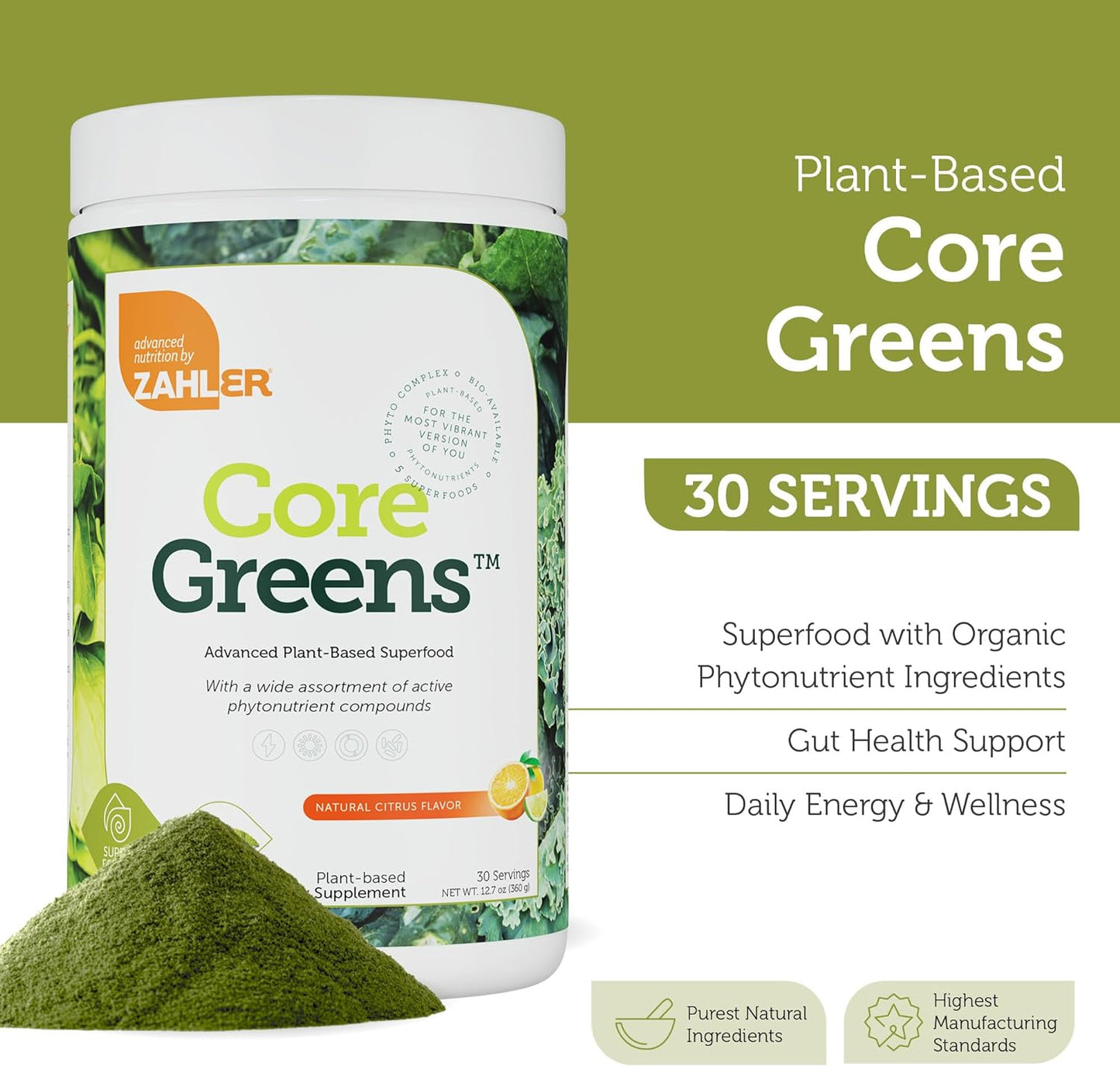 New Greens Powder - Organic Greens Superfood Powder - Phytonutrient Rich Super Greens Powder with Spirulina, Chlorella & More - Kosher Non GMO Green Juice/Green Smoothie Powder, Citrus Flavor