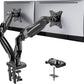 New Dual Monitor Stand - Adjustable Spring Monitor Desk Mount Swivel Vesa Bracket with C Clamp, Grommet Mounting Base for 13 to 30 Inch Computer Screens - Each Arm Holds 4.4 to 19.8lbs