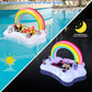 New Inflatable Rainbow Cloud Drink Holder with Lights,Solar Powered Floating Pool Serving Bar Glow at Night,Pool Drink Floats for Swimming Pool Party and Entertainment