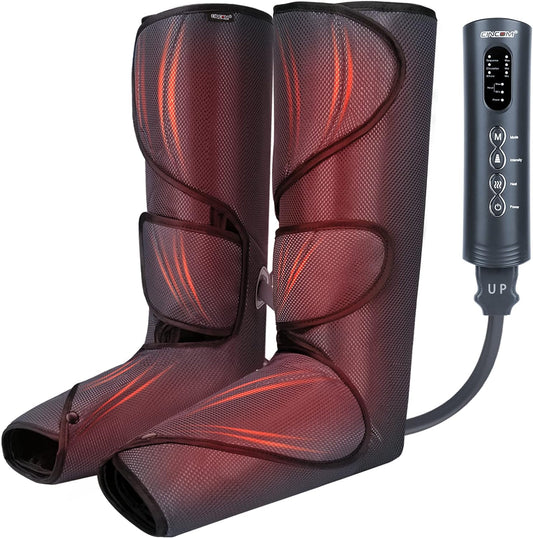 New Leg Massager with Heat and, Leg Massager for Circulation and Pain Relief FSA HSA, Heating Calf Leg Air Compression Massager Help with Relief Edema RLS