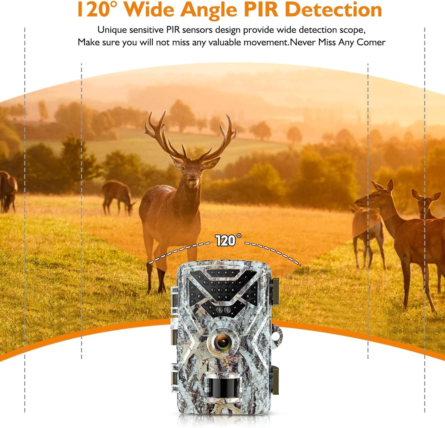 New Trail Camera 30MP 2K,Game Camera with Wide-Angle Motion Latest Sensor View 0.2s Trigger Speed 8 Batteries and 32GB SD Card 2'' HD TFT Screen Waterproof Cam for Wildlife Monitoring