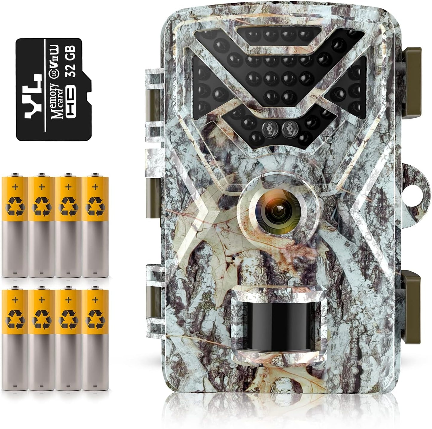 New Trail Camera 30MP 2K,Game Camera with Wide-Angle Motion Latest Sensor View 0.2s Trigger Speed 8 Batteries and 32GB SD Card 2'' HD TFT Screen Waterproof Cam for Wildlife Monitoring