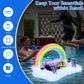 New Inflatable Rainbow Cloud Drink Holder with Lights,Solar Powered Floating Pool Serving Bar Glow at Night,Pool Drink Floats for Swimming Pool Party and Entertainment