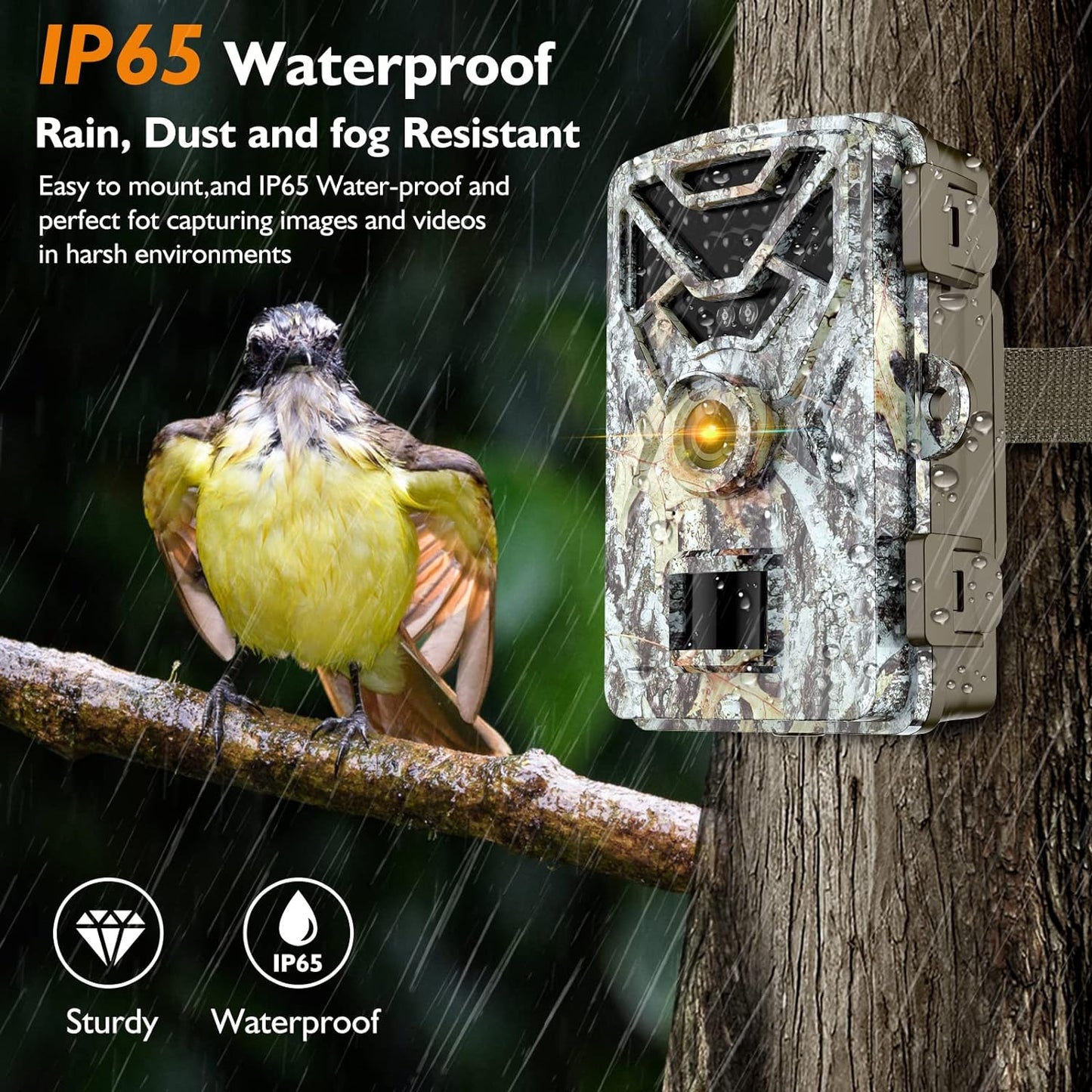 New Trail Camera 30MP 2K,Game Camera with Wide-Angle Motion Latest Sensor View 0.2s Trigger Speed 8 Batteries and 32GB SD Card 2'' HD TFT Screen Waterproof Cam for Wildlife Monitoring