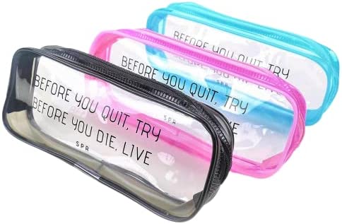 New 3 pcs Clear Pencil Case-Make up Organizers and Storage-Travel Essentials-Nail Polish Organizer-Office Supplies-Cute Stuff-Travel Bag-School Supplies-Toiletry Bag for Men-Transparent Makeup Bag