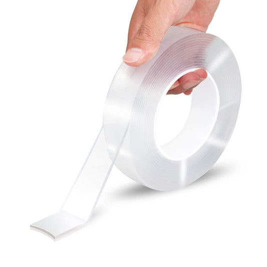 New Double Sided Tape Heavy Duty, Multipurpose Removable Mounting Adhesive Grip,Reusable Strong Sticky Wall Strips Transparent (9.85FT) (u tape 001)