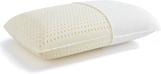 New 100% Natural Talalay Latex Pillow Sleeping Bed Pillow - Luxury Queen Pillow for Side, Back, and Stomach Sleepers - Removable Breathable Cotton Cover (Queen (Medium Firm))