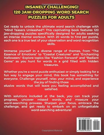 Mind Teasers Unleashed: Insanely Challenging! 120 Jaw-Dropping Word Search Puzzles for Adults