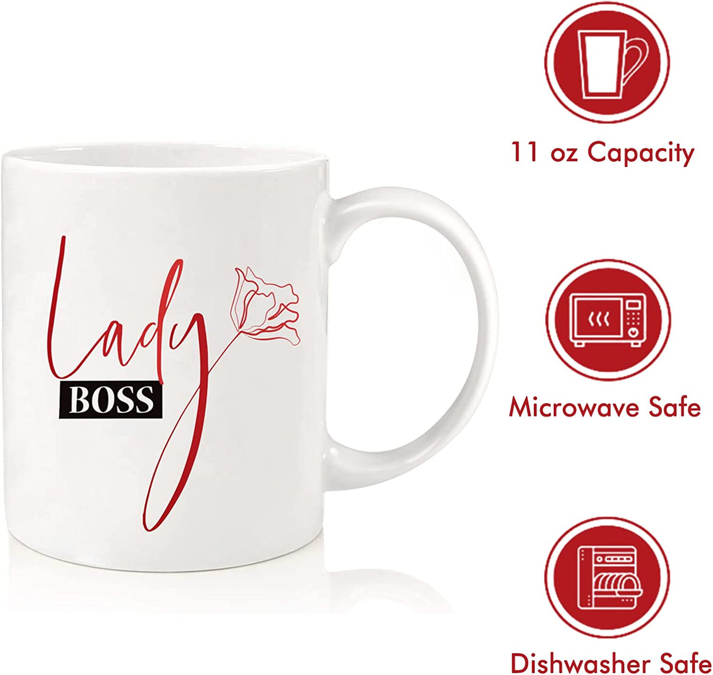 Valentines Day Gifts for Boss 11 OZ Novelty Coffee Mug, Boss Day Gifts for Women Coworkers Managers New Job Retirement Gifts for Lady Boss Christmas Birthday Gifts for Wife Friend Sister Her