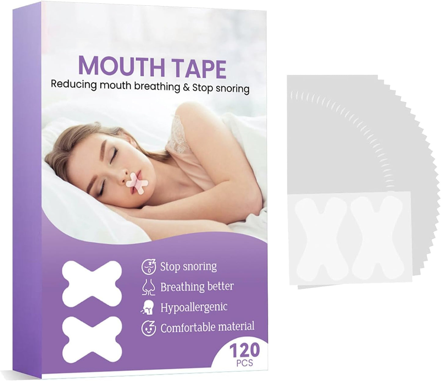 New 120 Pcs Gentle Transparent Micropore Tape (120 PC-B) for snoring