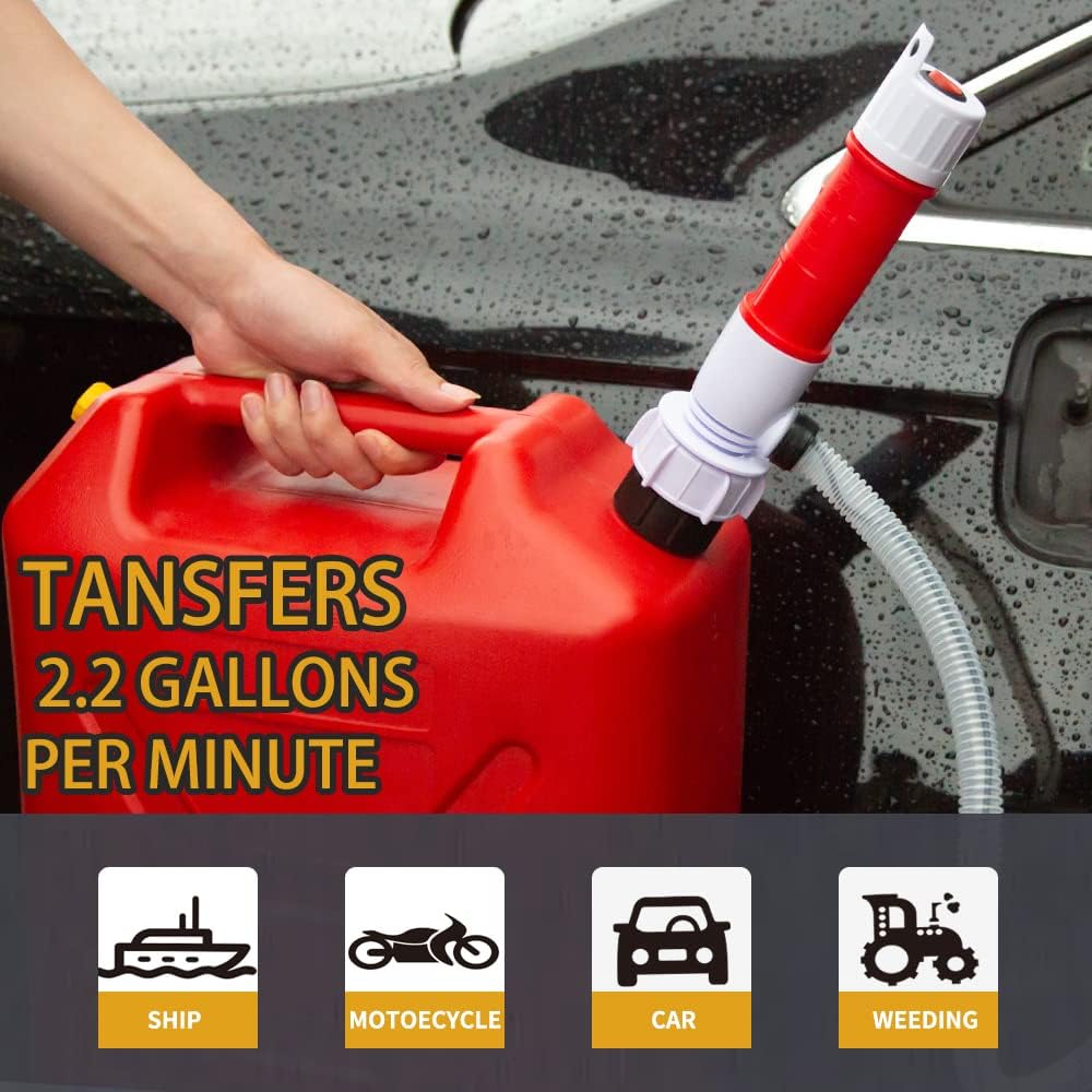 NewAutomatic Fuel Transfer Pump Transfer Pump Portable Electric Pump Gas Pump Siphon Pump for Water Liquid Transfer Pump/AA/D Battery Powered Outlet：39.3 in