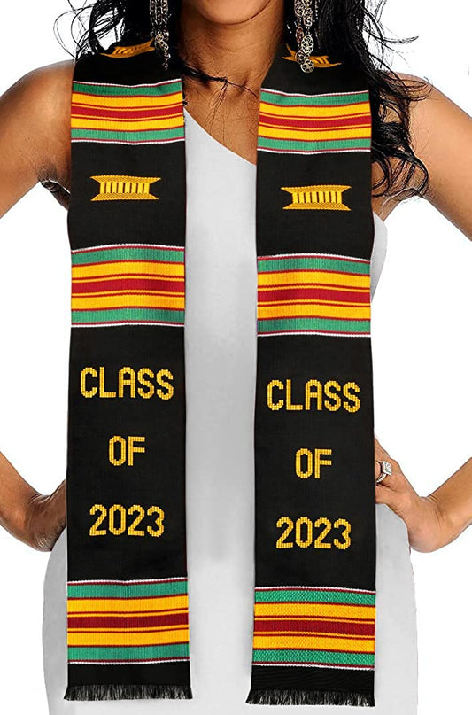 New Kente Stole Class of 2023 | Kente Graduation Stole Class of 2023 | Celebrate Our Culture with the African American Graduation Stole | Made with Authentic African Art