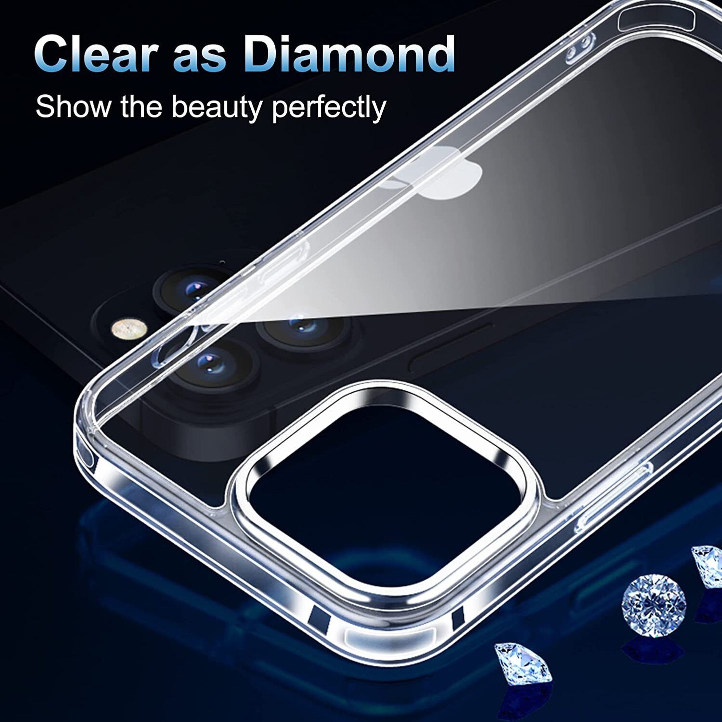Crystal Clear Designed for iPhone 14 Pro Max Case, [Never Yellowing] Protective