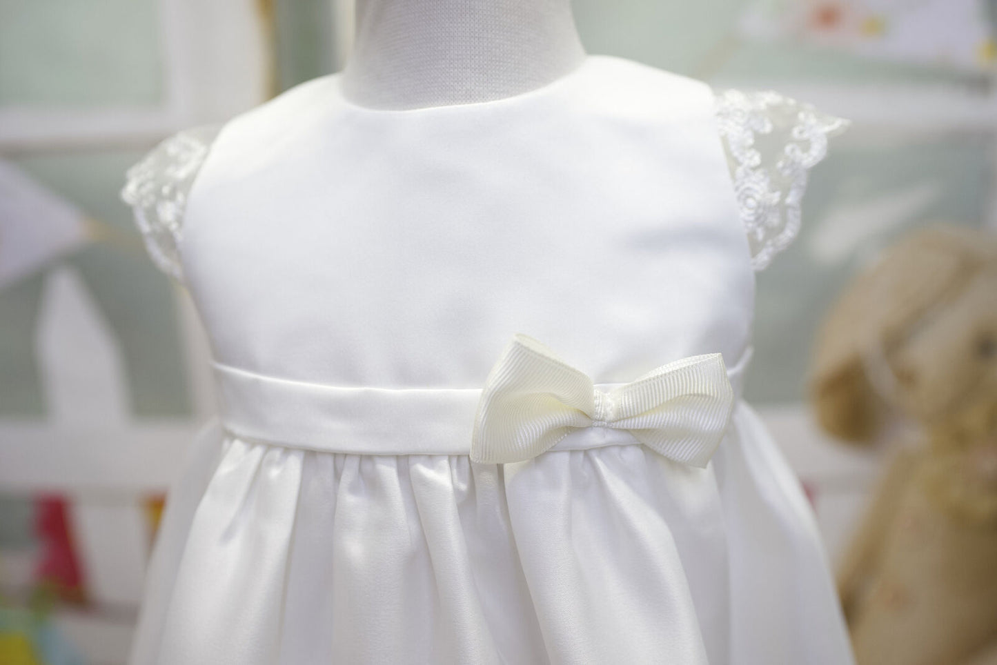 White Baby Girl Dress, Baptism Dress for Baby Girl, Lace Flower Girl Dress Tulle