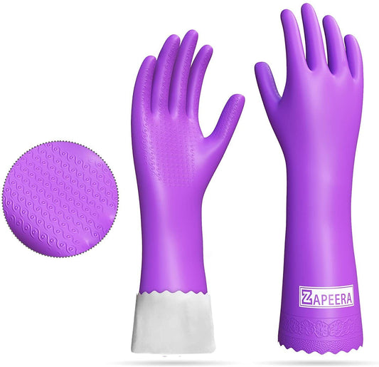 NEW Cleaning Gloves 1 Pair - Medium Sized Reusable PVC Kitchen Gloves with