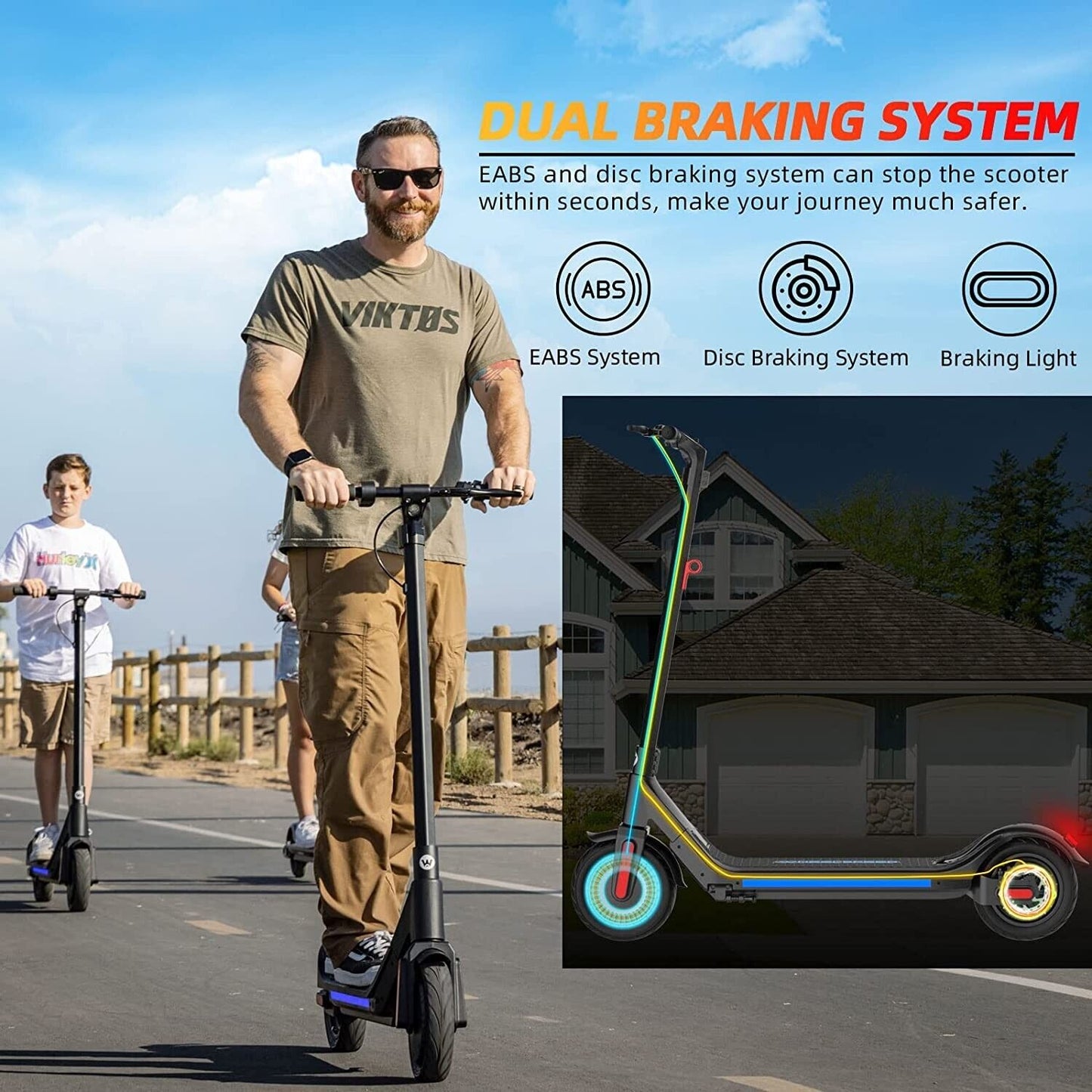 Electric Scooter, 20-25 Miles & 15 MPH(Pro Ver. 35-40 Miles & 19 MPH) Commuting