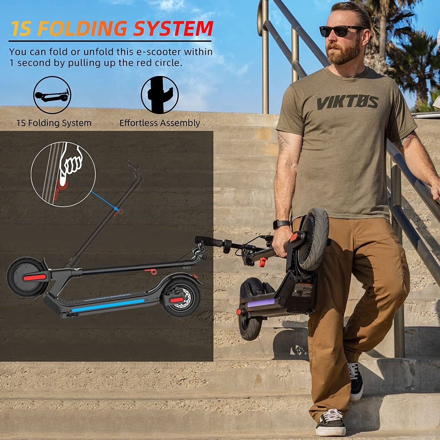 Electric Scooter, 20-25 Miles & 15 MPH(Pro Ver. 35-40 Miles & 19 MPH) Commuting