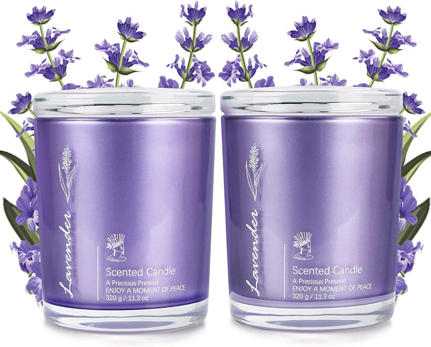 2 Pack Lavender Scented Candles Home Scented Birthday Christmas Gifts Women Mom