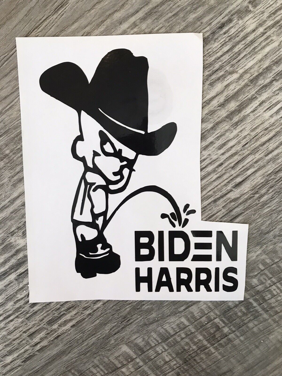 Piss On Biden Harris laptop paper Sticker Democrat President Car Decal 4x5 Pee