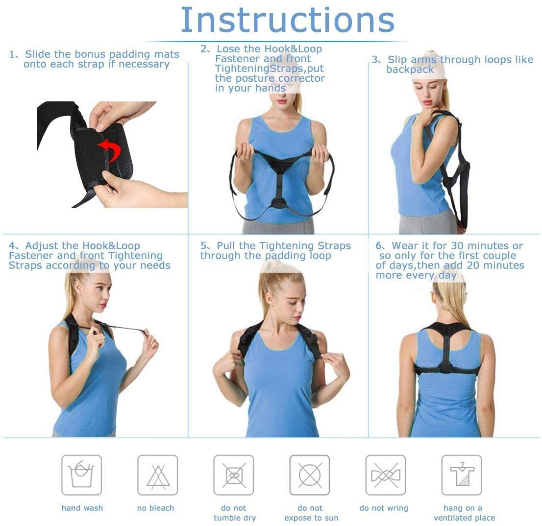 Posture Corrector Adjustable Back Brace Shoulder Support Clavicle Belt Small S