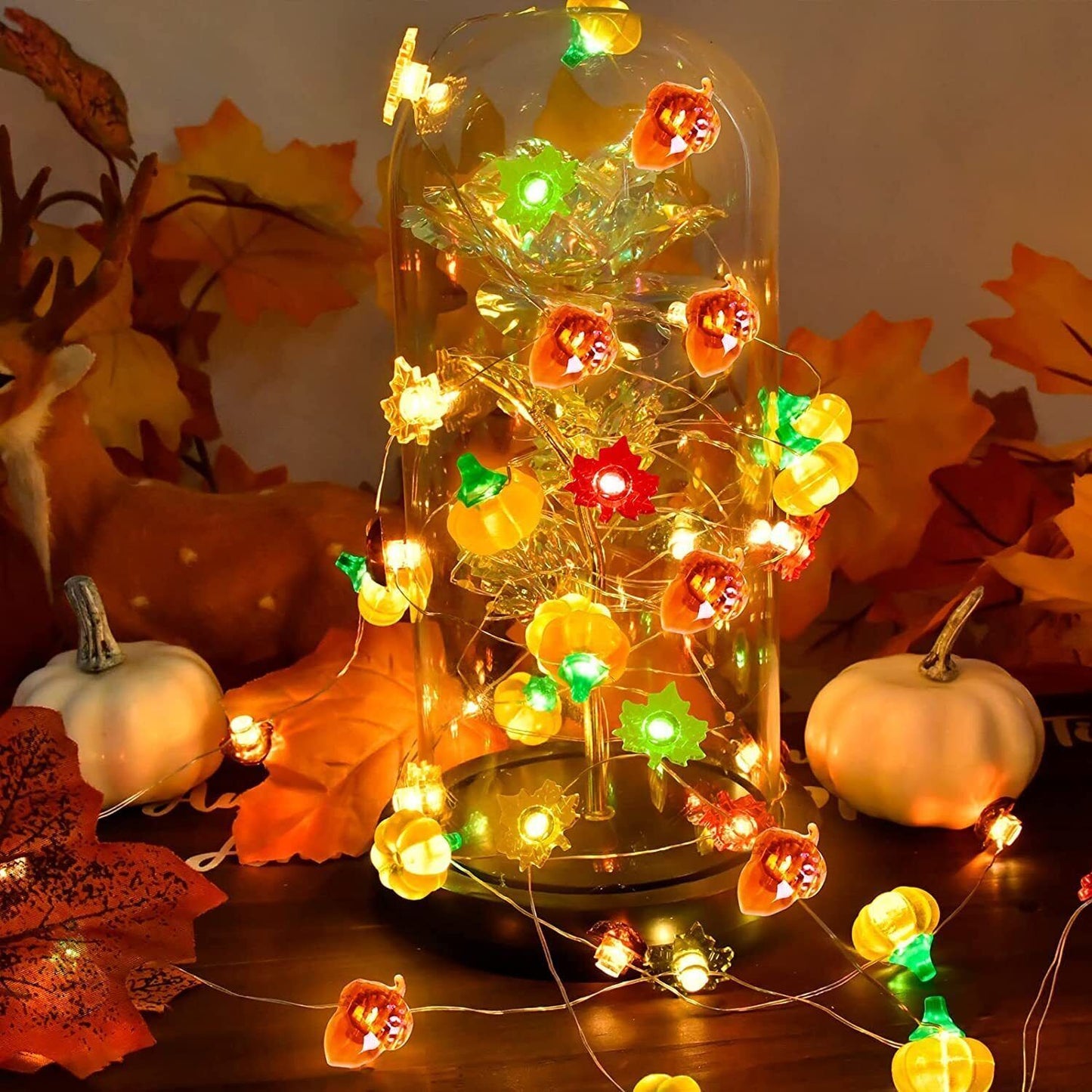 13 Ft 40 LED Fall Decor Pumpkin Maple Acorn String Lights Fall Decorations Home