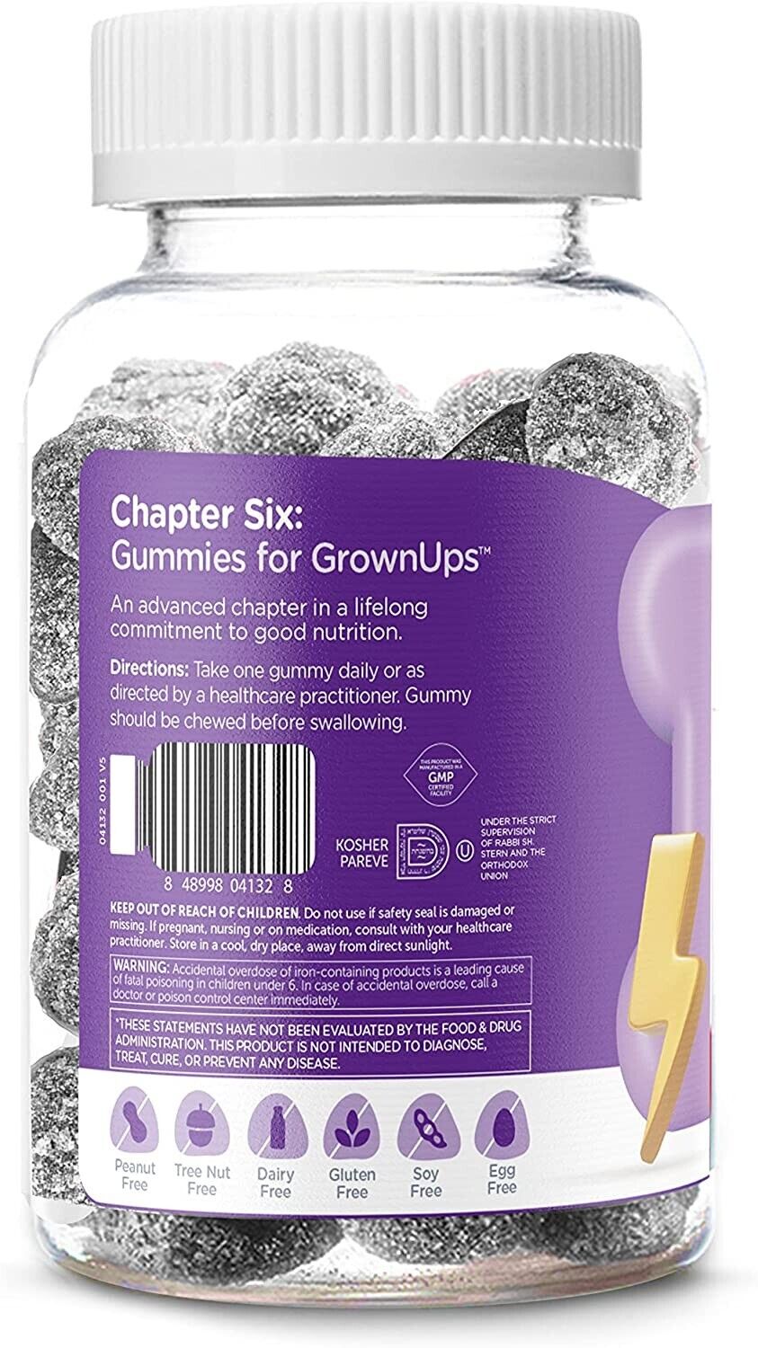 Iron Gummies, Supplement Vitamin C, Adults 10mg, Kosher, 60 Flavored Gummies NEW