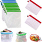 Reusable Mesh Produce Bags, Zero Waste Products 10pcs Reusable Grocery Bags, Lig