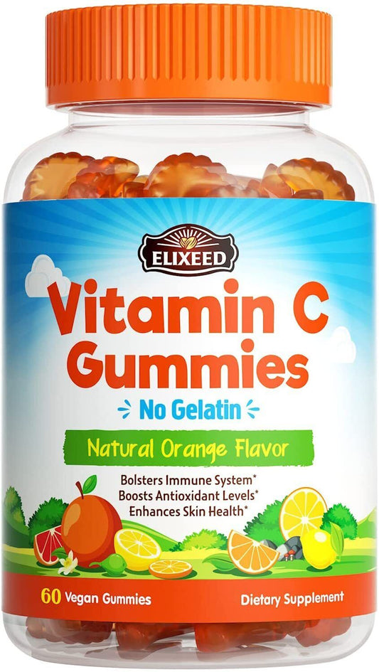 60 Vitamin C Gummies, Immune System Support, Antioxidant Protection Vegan 125 mg