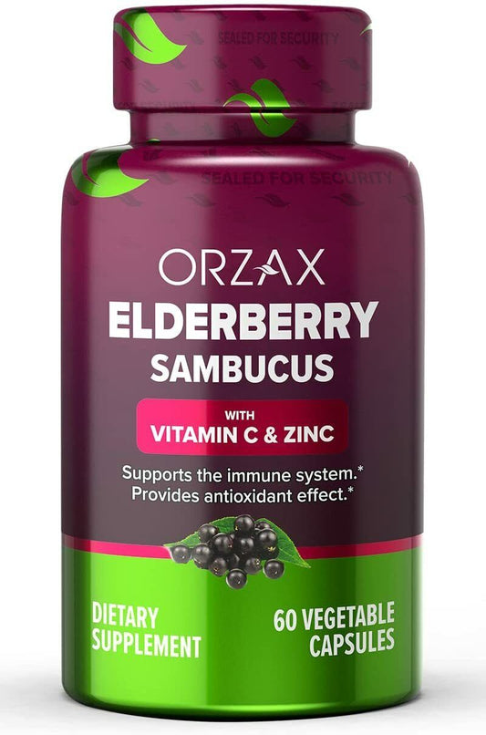 NEW Elderberry Capsules 2000mg Sambucus, Immune Support, Elderberry Zinc 60 days