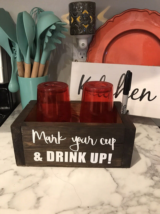 Mark Your Cup And Drink Up Double Solo Cup Holder With Sharpie Slot Camping Bar