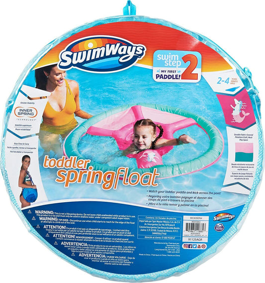SwimWays Toddler Spring Float for Swimming Pool - Pink Inflatable Swim Toy Tube