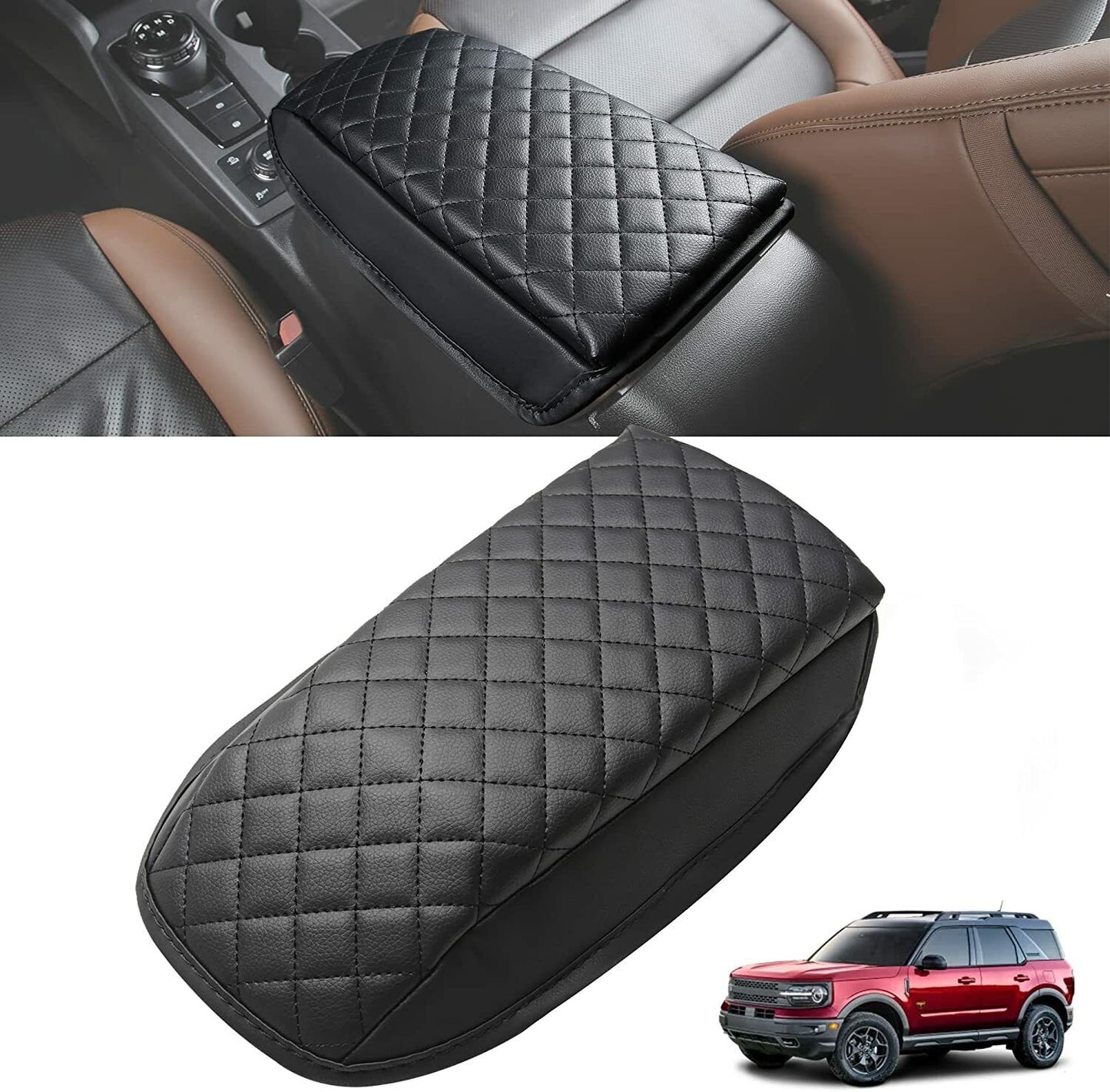 NEW Leather Center Console Armrest Cover for 2021 Ford Bronco Sport Escape