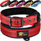 New- Red Dog Collars for Medium Heavy Duty Soft Padding Reflective NEW IN BOX