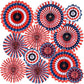 4th of July Decorations,12PCS Hanging Paper Fans Party Supplies USA Red Whtie Bl