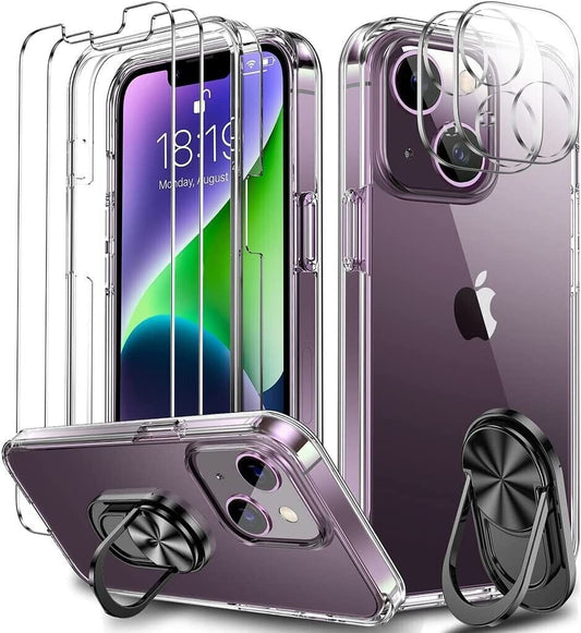 6in1 Compatible for iPhone 14 Plus Case 6.7 Inch, with [2 x Tempered Glass Scree