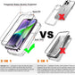 6in1 Compatible for iPhone 14 Plus Case 6.7 Inch, with [2 x Tempered Glass Scree