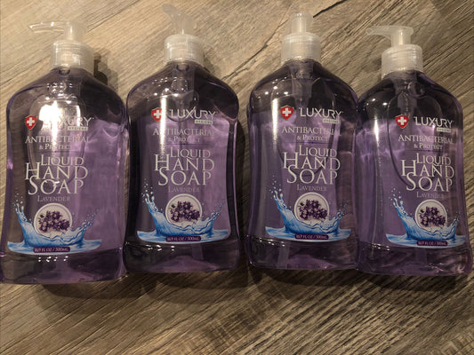 4 Luxury Hygiene Lavender Liquid Hand Soap 16.9 Fl Oz Each bottle