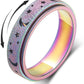 Spinner Ring, Fidget Anxiety Ring Stainless Steel Moon Star Women Men Size 7 NEW