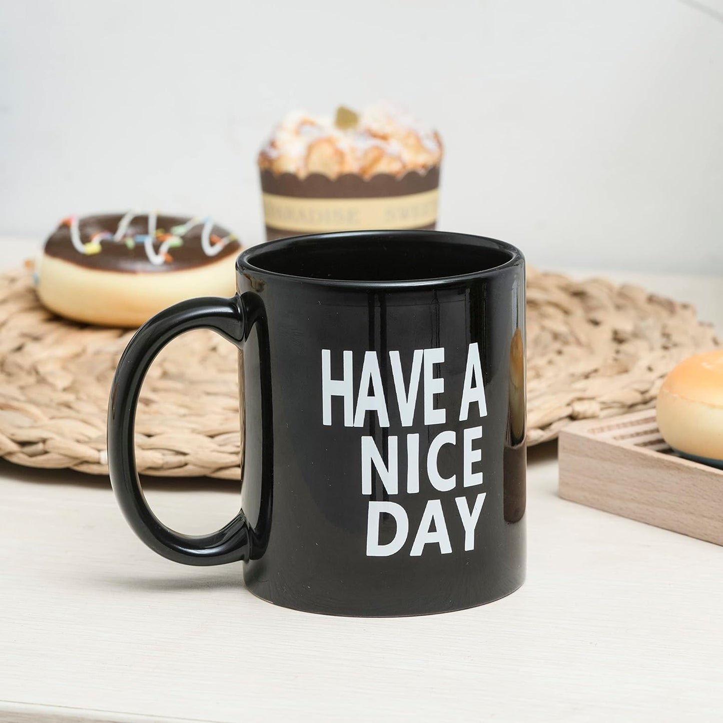 Burcha Design Coffee Mug - Funny Coffee Mug for Women and Men, Funny Gifts (Have a Nice Day)