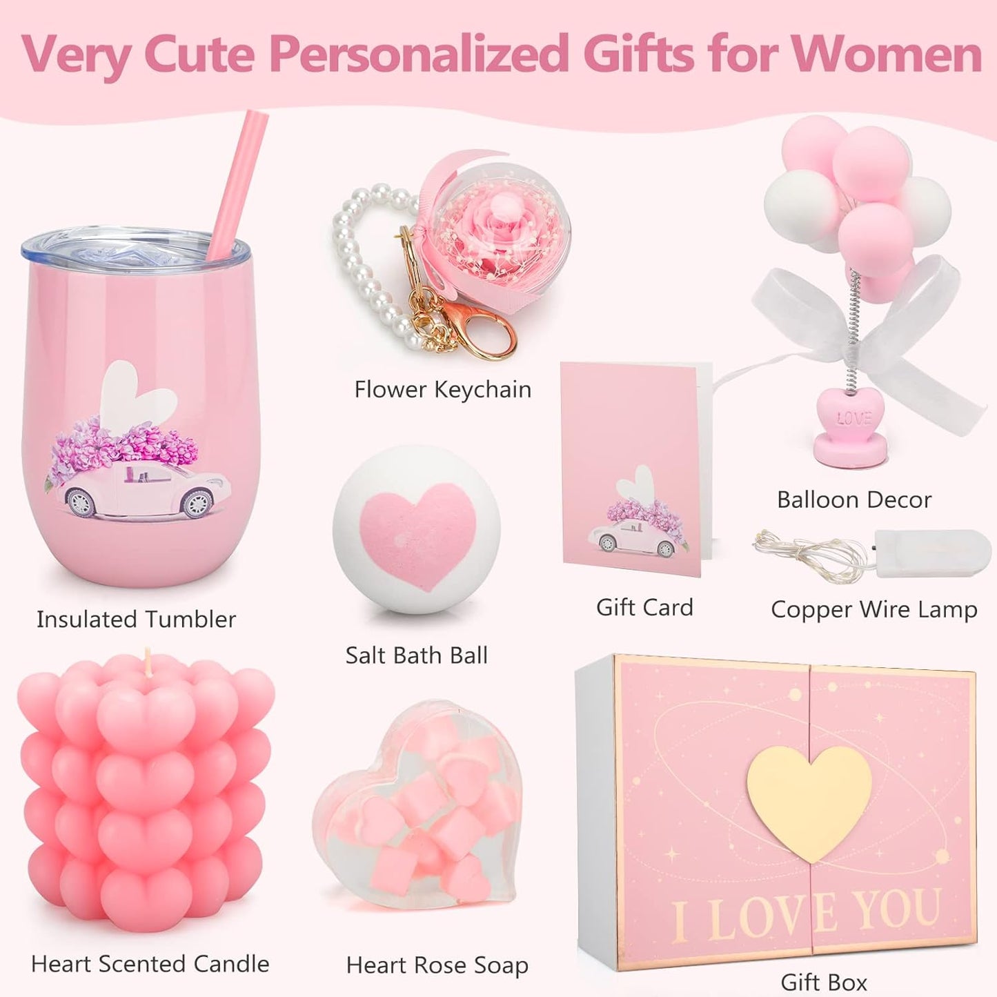 Birthday Gifts for Girlfriend, Cute Couple Gifts for Girlfriends - I Love You - Romantic Gifts for Her, Unique Gift Basket for Women, Mom, Sister, Friends,Love You Gifts for Mom from Daughter