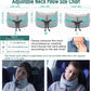 New Travel Pillow Neck Pillows for Travel Best Memory Foam Neck Pillows for Sleeping Airplane Car Home Office Chin Head Support Rest with Compact Carry Bag Grey S