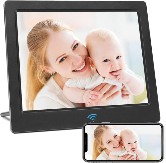 New WiFi Digital Picture Frame Digital Photo Frame 8 inch IPS Touch Screen with Built-in 16GB Storage, Auto-Rotate Share Photo and Video via Free Frameo APP