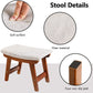 New Foot Stool, Foot Stool Small,Ottoman Foot Rest,Small Foot Stool,Foot Stool Under Desk,Wood Foot Stool for Living Room, Bedroom and Kitchen (Walnut Legs-Gray Cover)