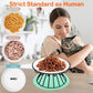 𝟮𝟬𝟮𝟯 Anti-Vomit Elevated Cat Bowls, Ceramic Whisker Fatigue Raised Cat Food Bowls for Indoor Cats, Shallow Wide Cat Bowl Elevated, Flat Cute Pet Cat Feeding Dishes Plate Wet Food Whisker Friendly