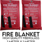 New Fire Blanket for Kitchen and Home, Fiberglass Fire Safety Blankets for Survival, Flame Retardant Protection for Kitchen, car, Workhouse 39 x 39 inc - 2 Packs with Gloves