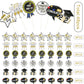 New Graduation Decorations Class of 2023 & 48 Pack Cute Graduation Cap Cake Toppers for Cupcakes (6 Different Patterns)