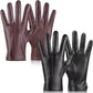 New Leather Gloves for Men 2 Pack, Winter Gloves PU Warm Thermal Wool Lined, Mens Gloves Touchscreen Texting for Driving